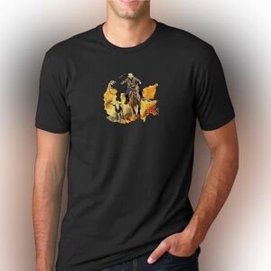 Western Rodeo Embroidered Cowboy T-Shirt | Rustic Horse Rider Graphic Tee